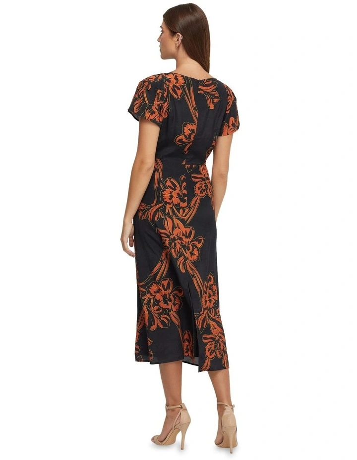 Eloise Print Dress in Black Floral image 3
