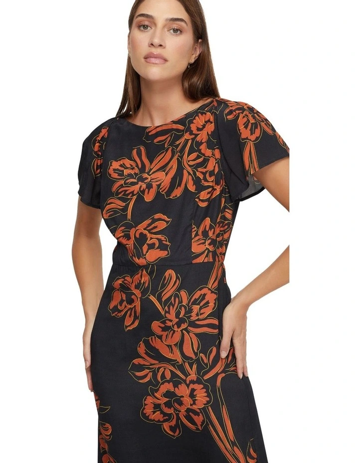 Eloise Print Dress in Black Floral image 4