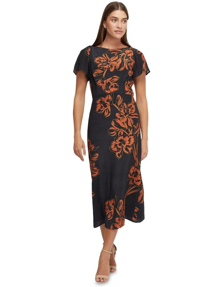 Eloise Print Dress in Black Floral image 5