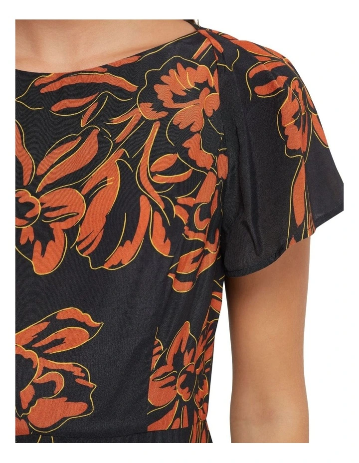 Eloise Print Dress in Black Floral image 6