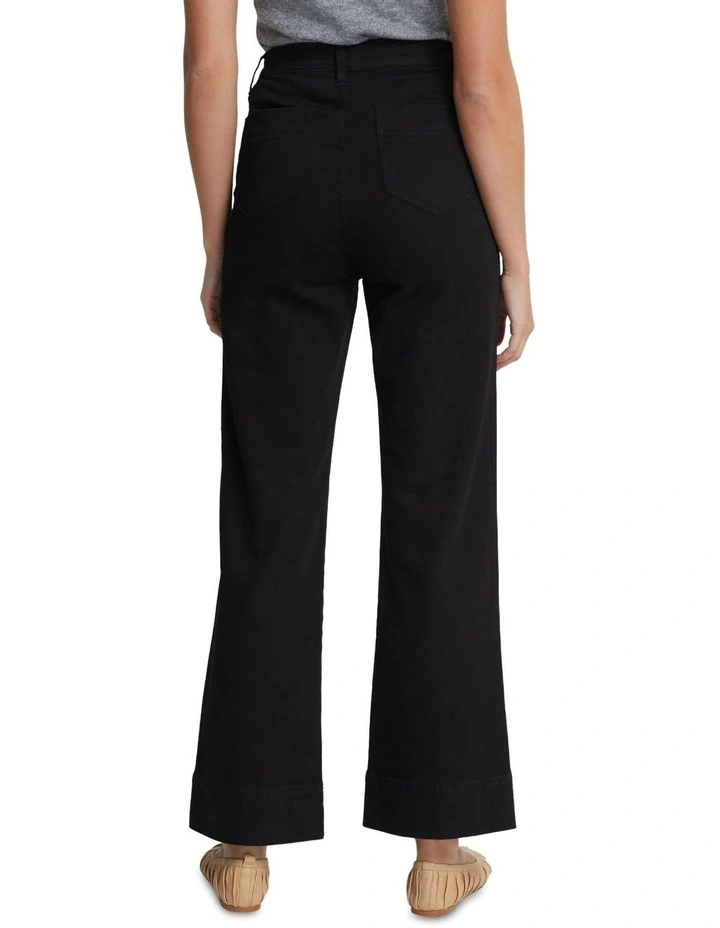 Alexa Patch Pocket Wide Leg Jeans in Black image 3