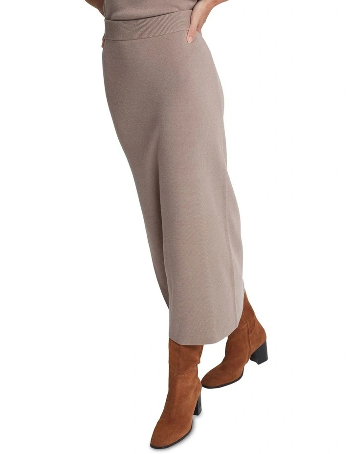 Evie Knitted Skirt in Mocha image 4
