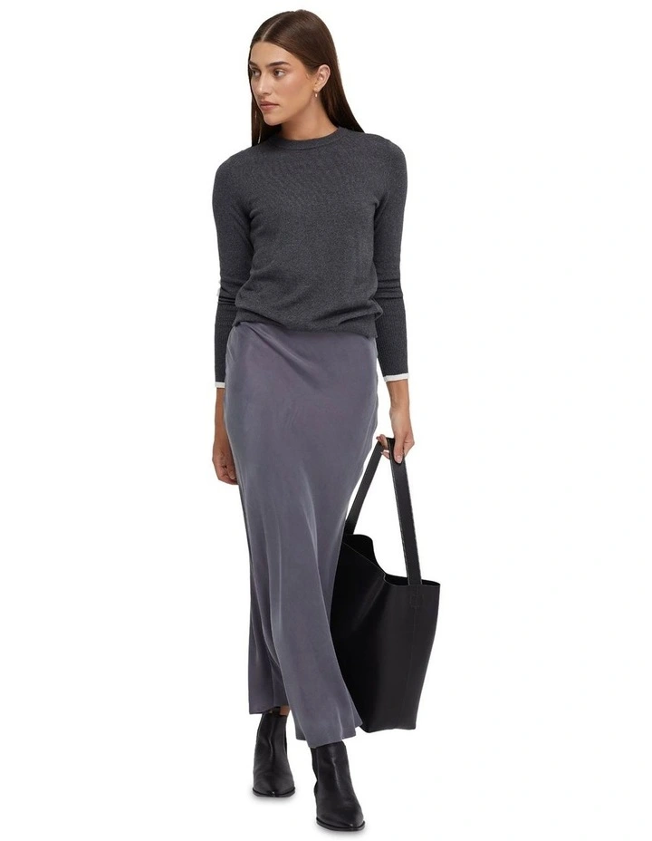 Lucinda Cupro Skirt in Charcoal image 5