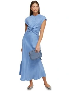 Charlotte Cupro Dress in Blue