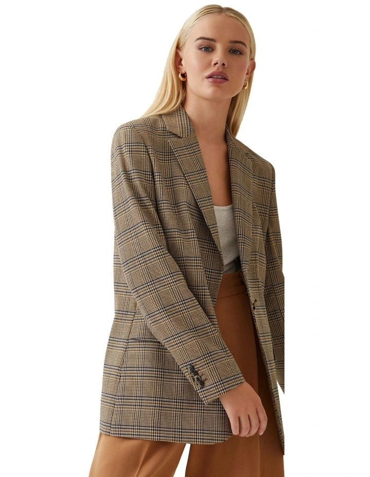 Willow Eco Check Jacket in Olive image 4