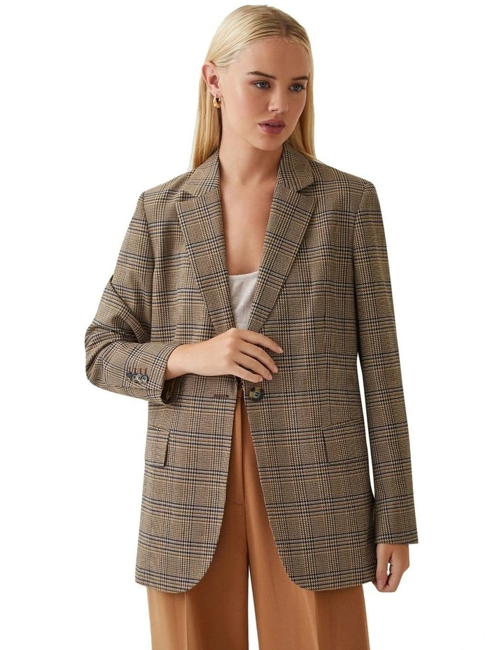 Willow Eco Check Jacket in Olive image 5