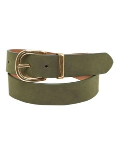 Stella Nubuck Leather Belt in Olive