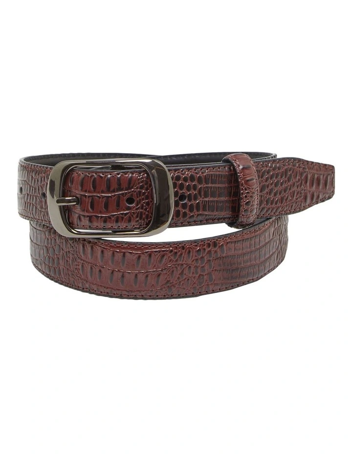 Marrisa Croco Belt in Burgundy image 1
