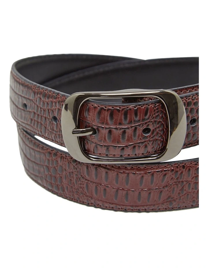 Marrisa Croco Belt in Burgundy image 2