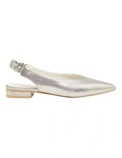 Margie Sling Back Flat in Pewter