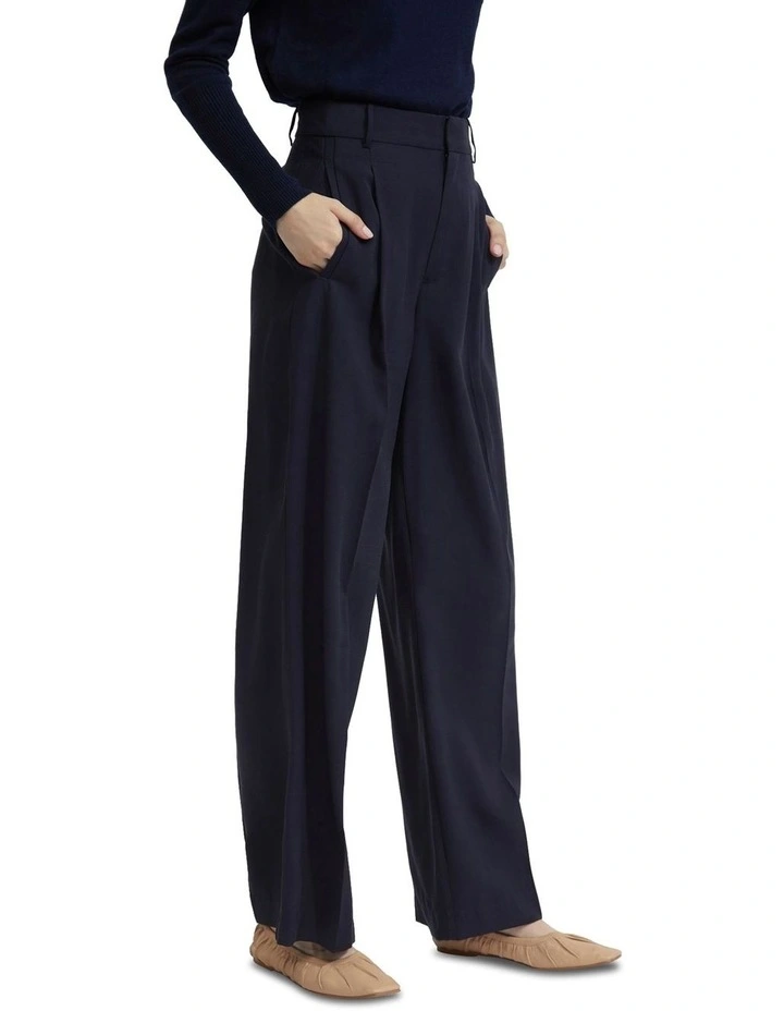 Hazel Wide Leg Trousers in Navy image 2