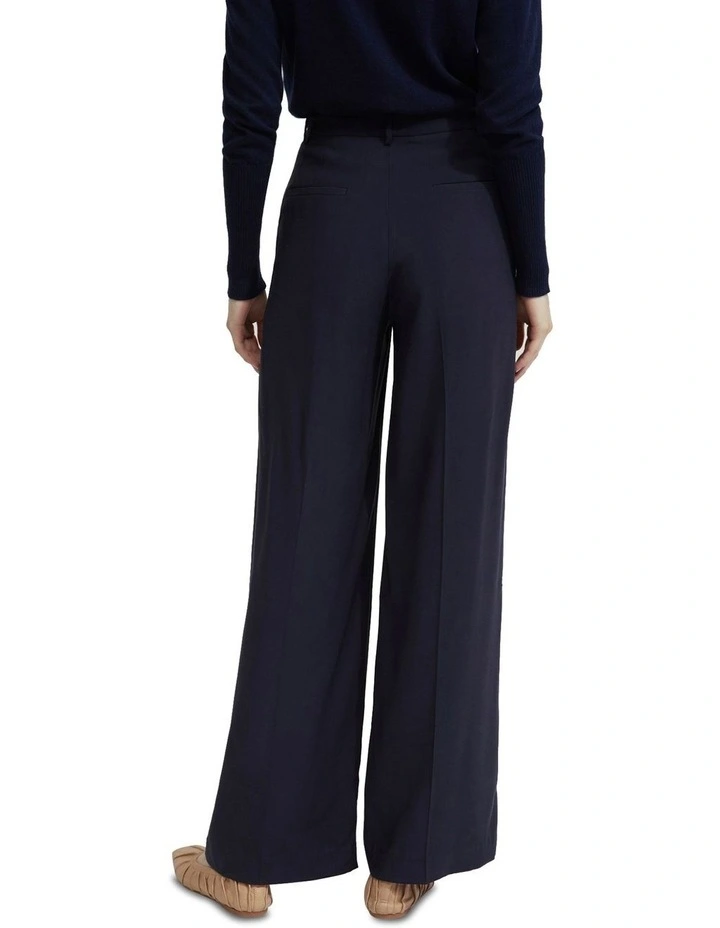Hazel Wide Leg Trousers in Navy image 3