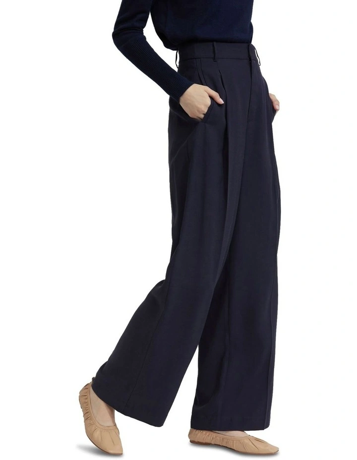 Hazel Wide Leg Trousers in Navy image 4