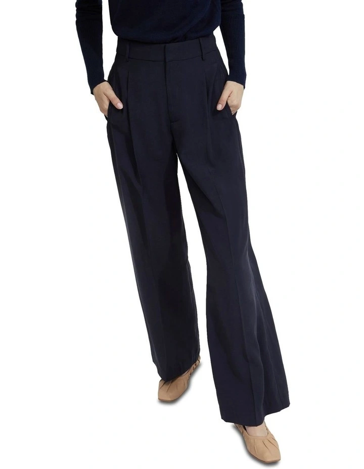Hazel Wide Leg Trousers in Navy image 7