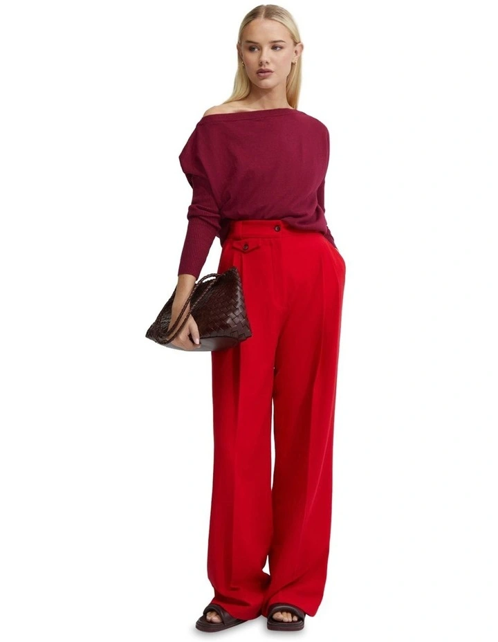 Aster Mohair Blend Soft Knit in Red image 1