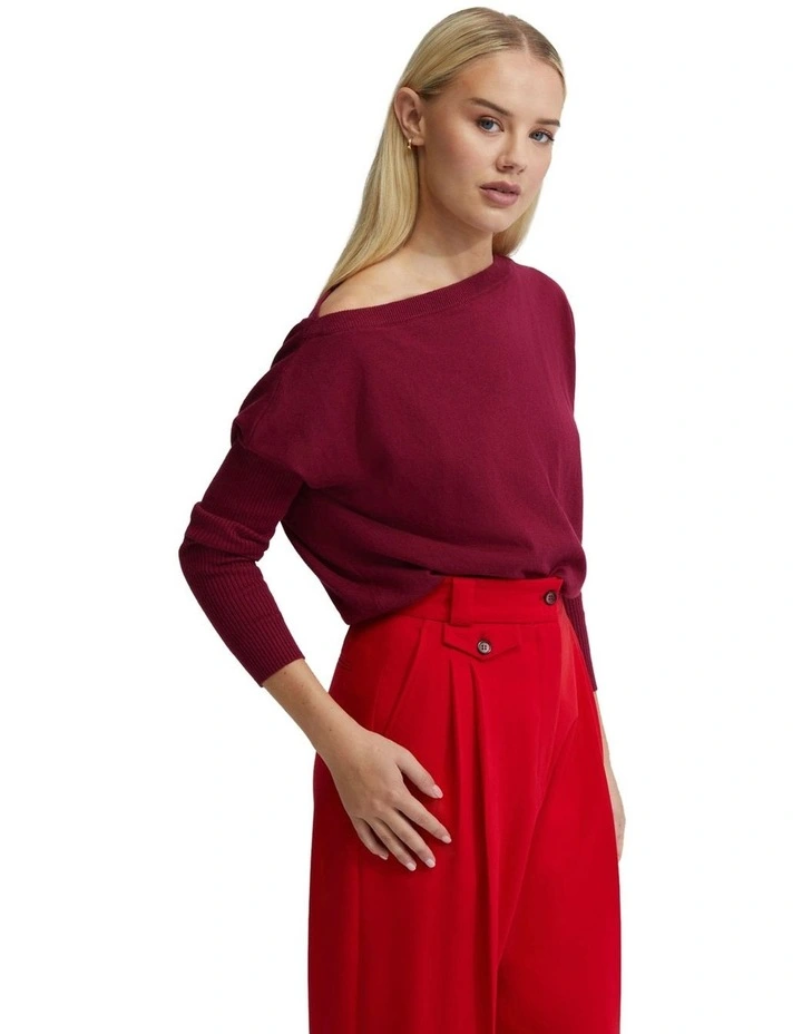 Aster Mohair Blend Soft Knit in Red image 2