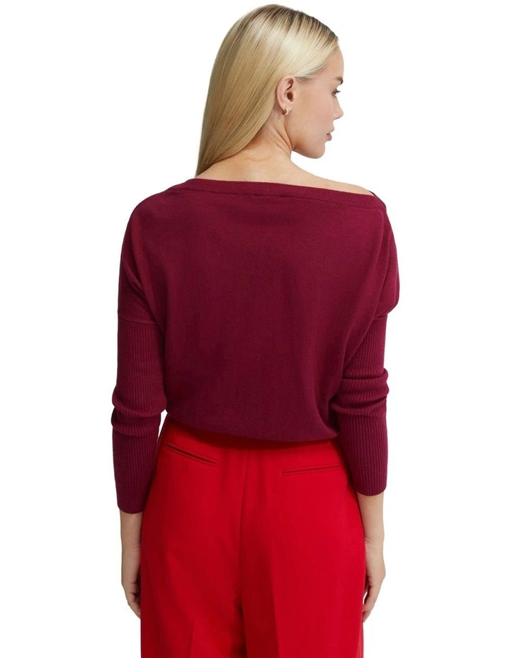 Aster Mohair Blend Soft Knit in Red image 3