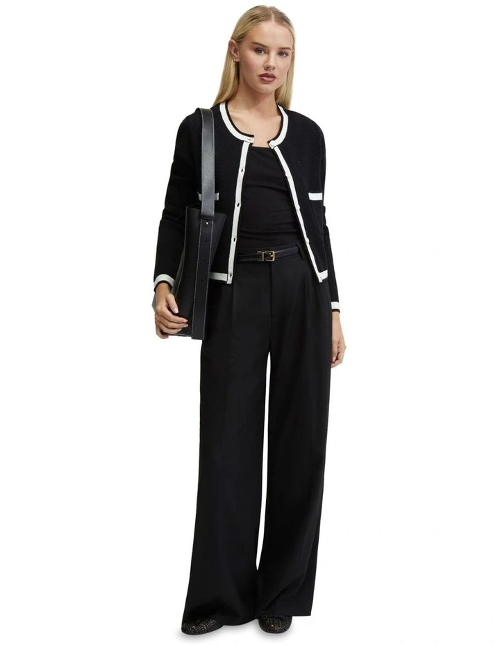 Olive Cardigan Jacket in Black image 1