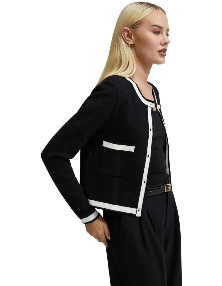 Olive Cardigan Jacket in Black image 2