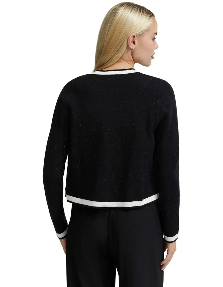 Olive Cardigan Jacket in Black image 3