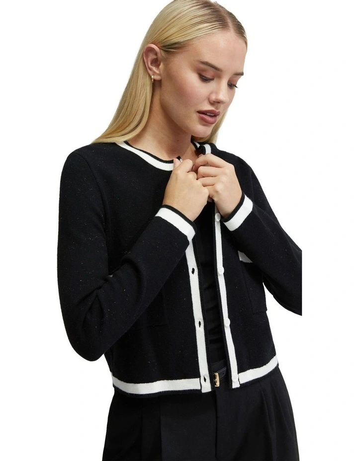 Olive Cardigan Jacket in Black image 4