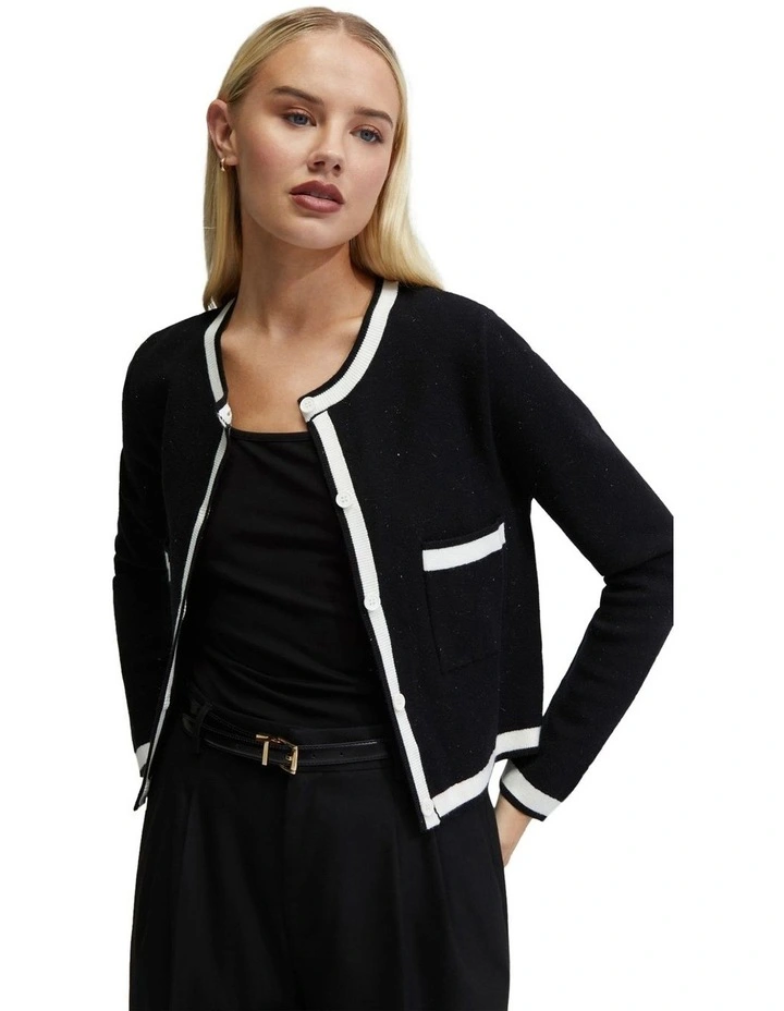 Olive Cardigan Jacket in Black image 5