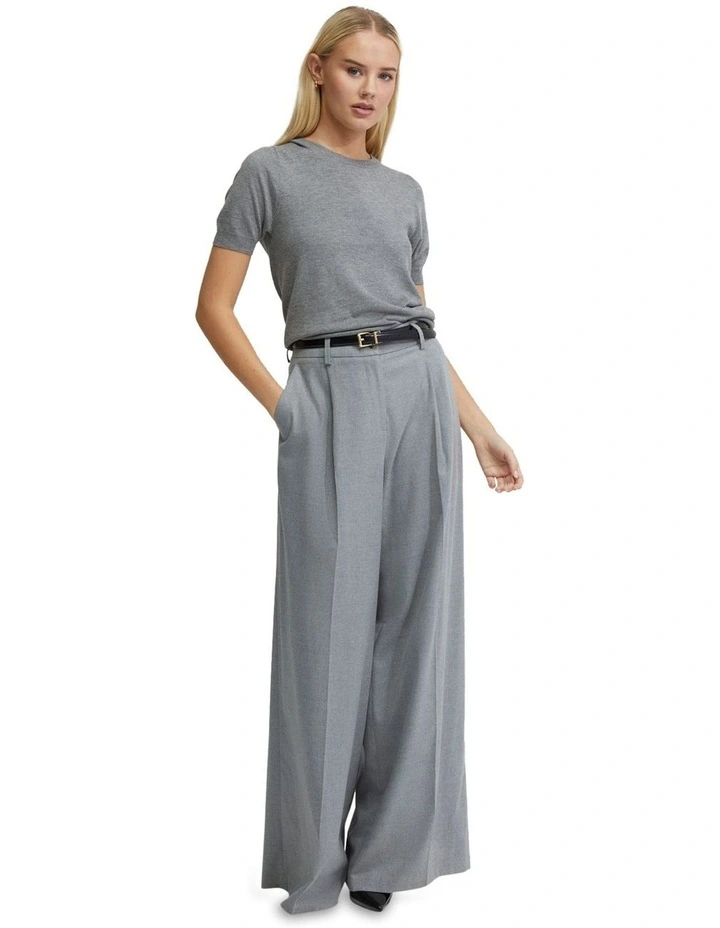 Grace Short Sleeve Cashmere Blend Knit in Grey image 1