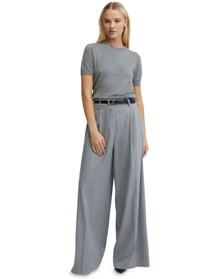 Grace Short Sleeve Cashmere Blend Knit in Grey image 5