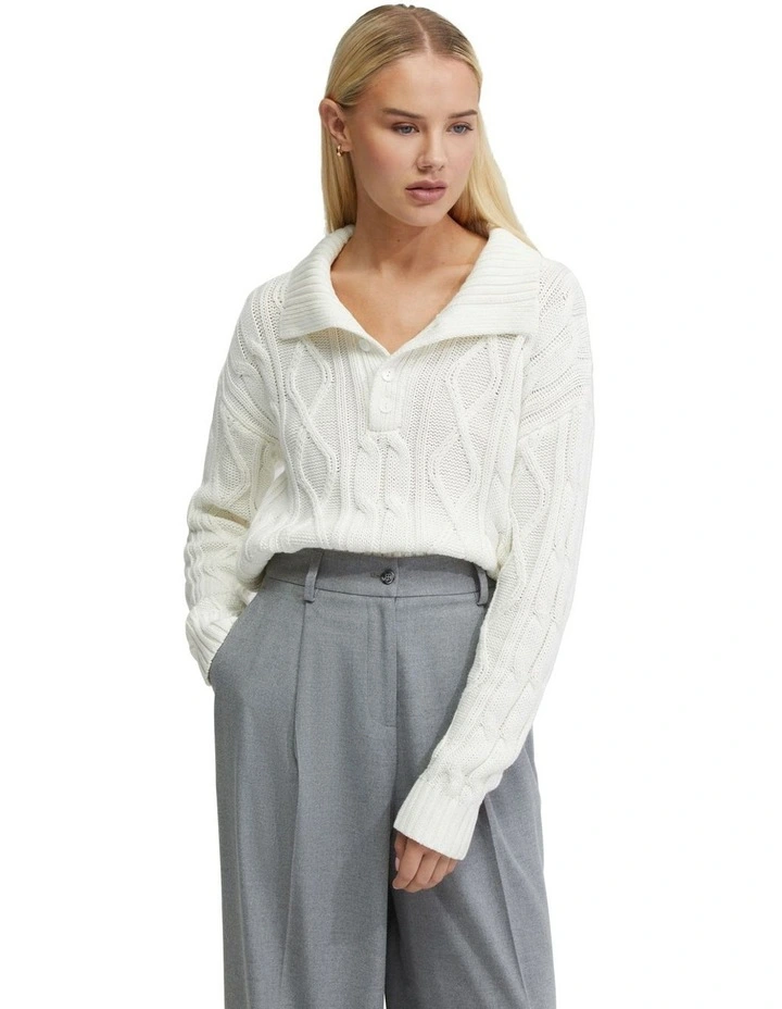Ivy Cable Knit Top in Ivory image 5