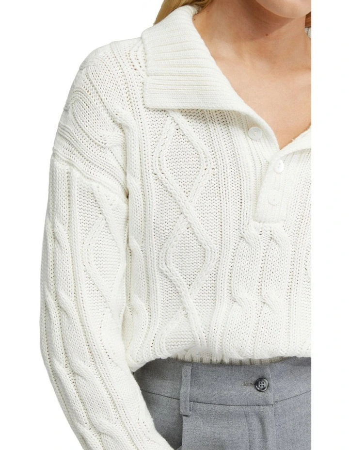 Ivy Cable Knit Top in Ivory image 6