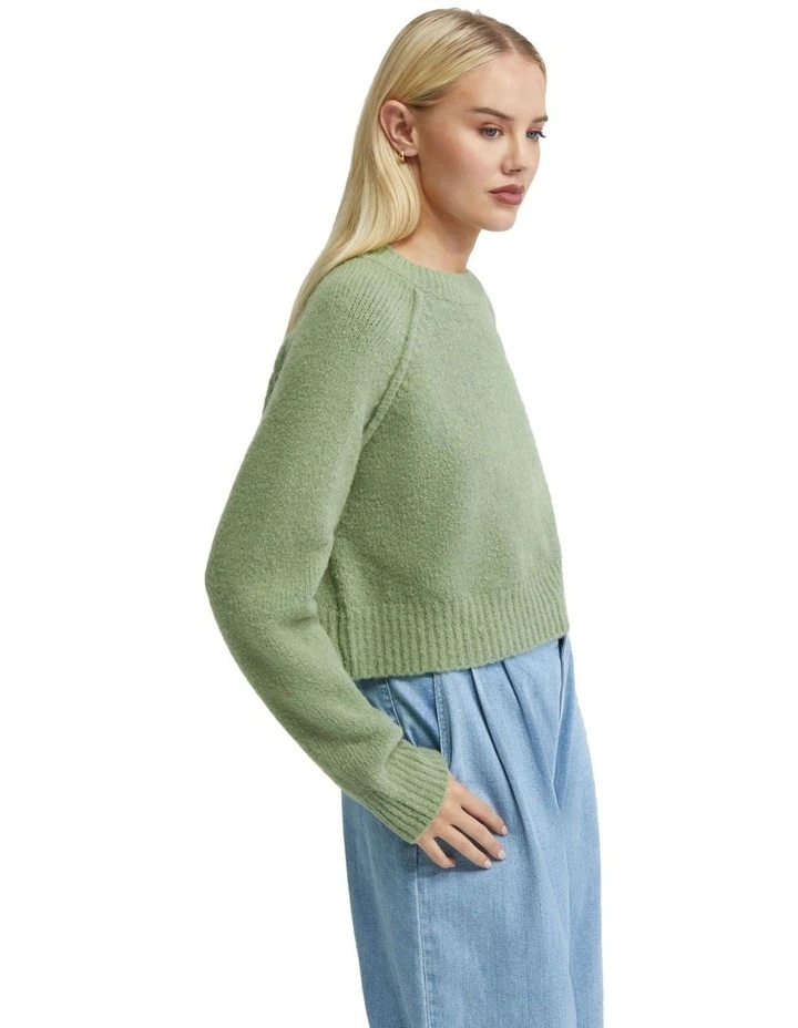 Mei Alpaca Blend Soft Knit Top in Green image 2