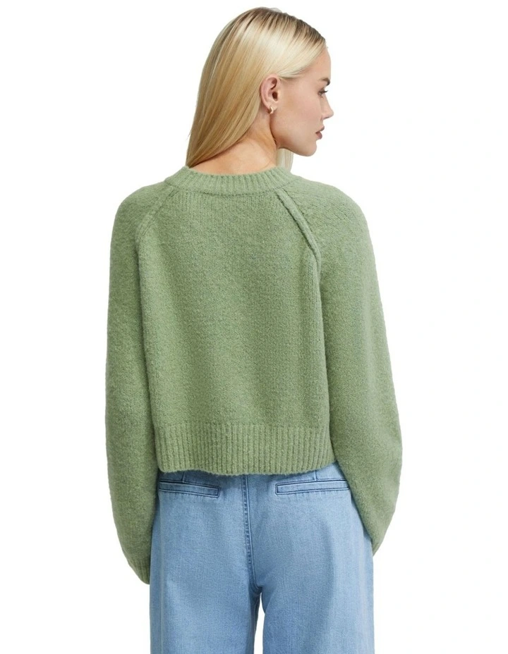 Mei Alpaca Blend Soft Knit Top in Green image 3