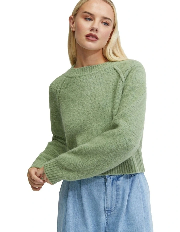 Mei Alpaca Blend Soft Knit Top in Green image 4