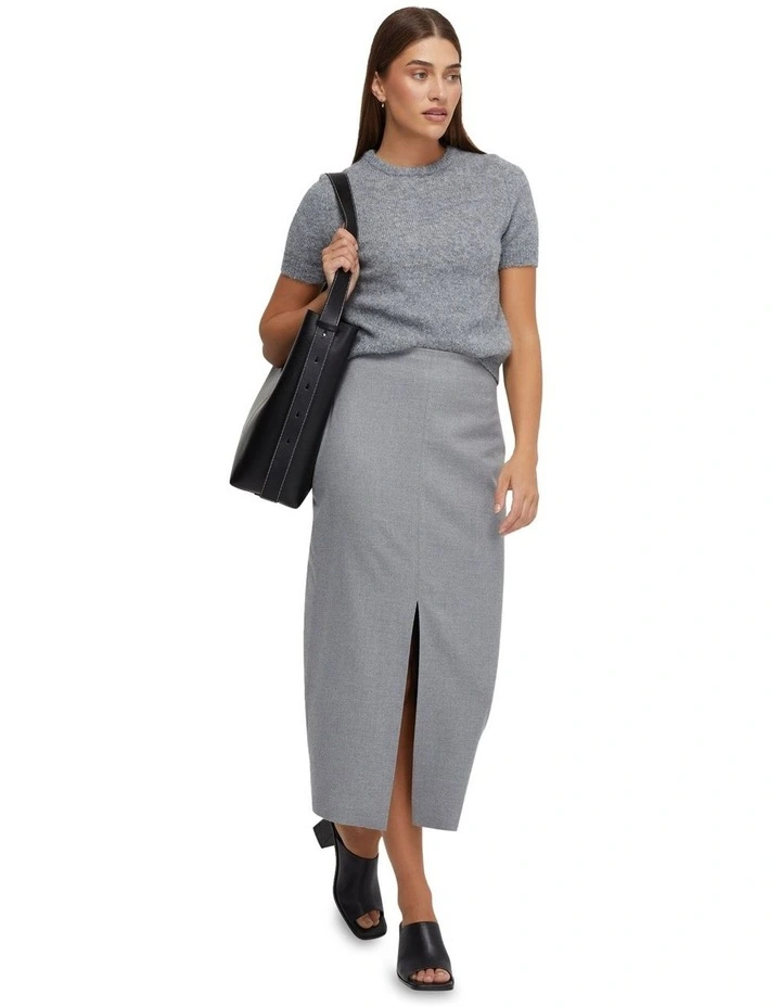 Rosie Short Sleeve Soft Knit in Grey image 1