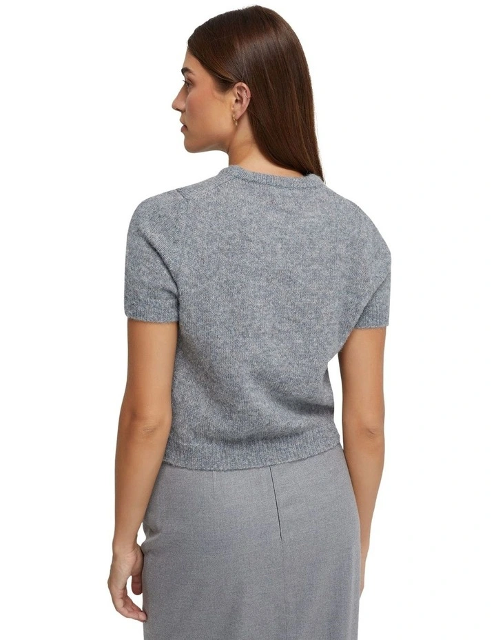 Rosie Short Sleeve Soft Knit in Grey image 3