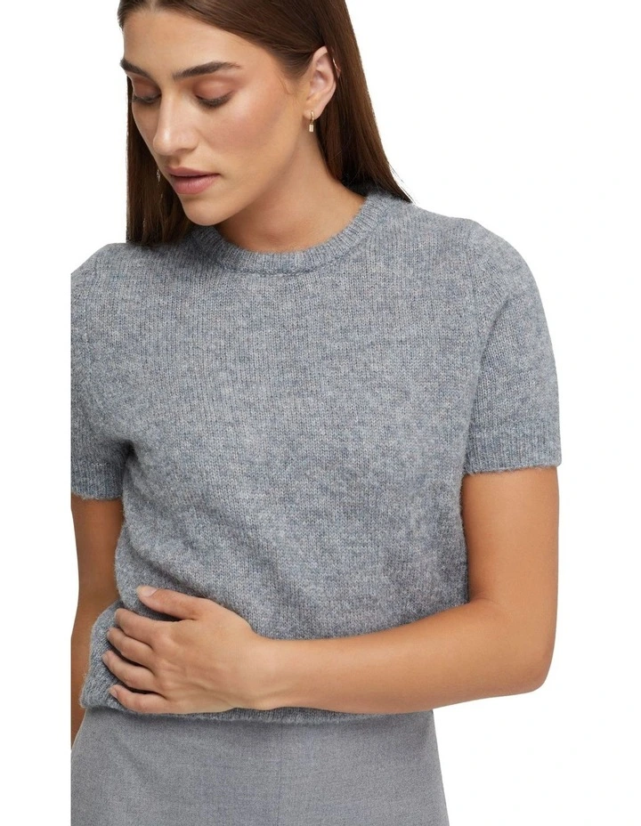 Rosie Short Sleeve Soft Knit in Grey image 4