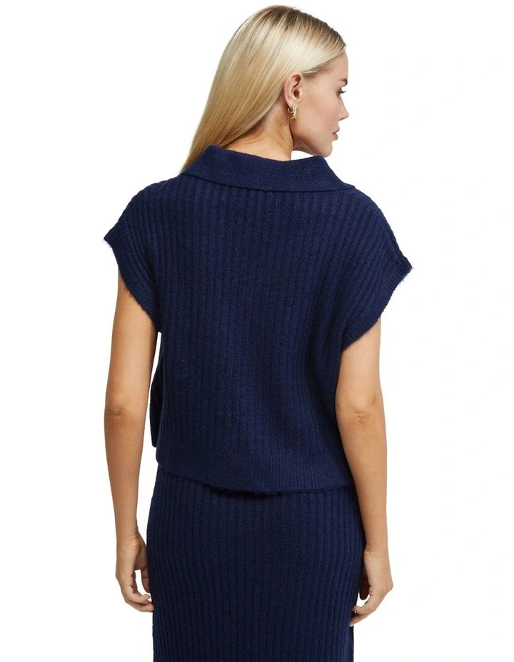 Becca Polo Neck Vest in Navy image 2