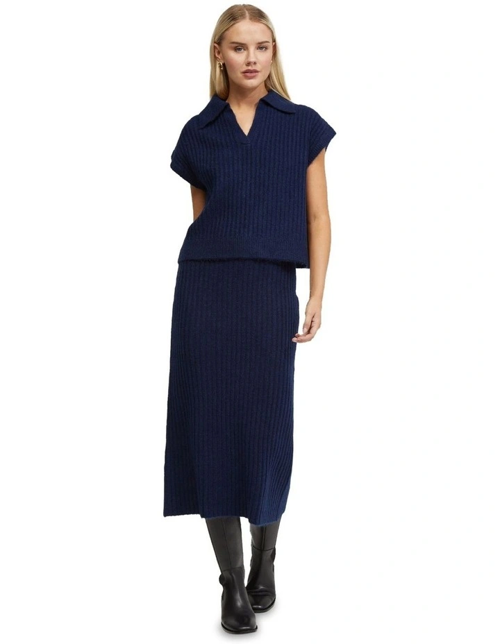 Becca Polo Neck Vest in Navy image 6