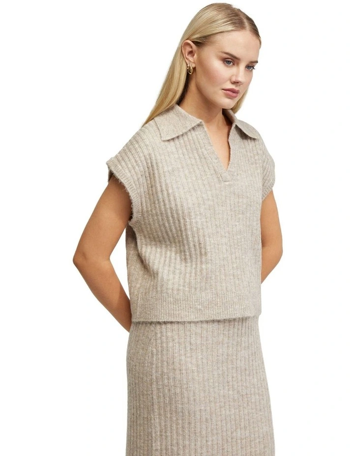 Becca Polo Neck Vest in Camel image 3