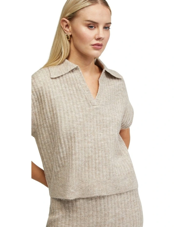 Becca Polo Neck Vest in Camel image 4