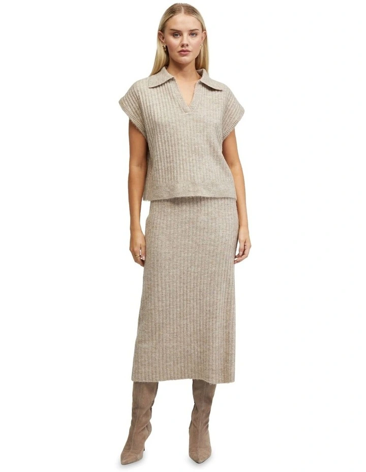 Becca Polo Neck Vest in Camel image 7