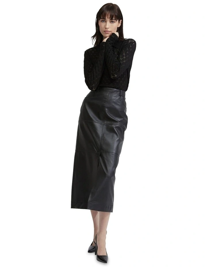 Hana Polo Neck Knit in Black image 1