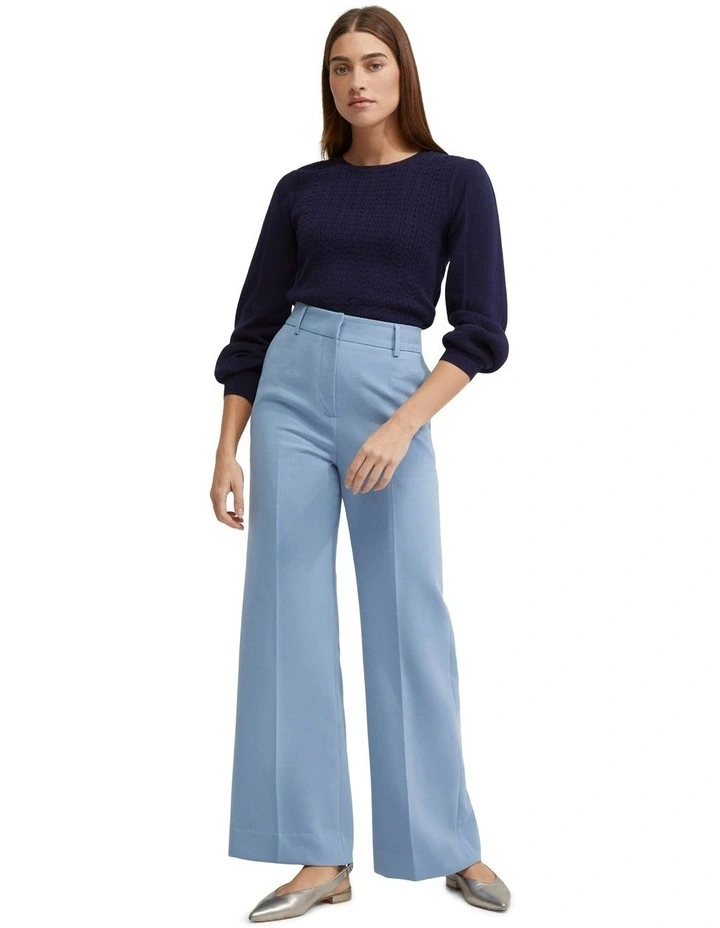 Kirstin Cable Knit Top in Navy image 5
