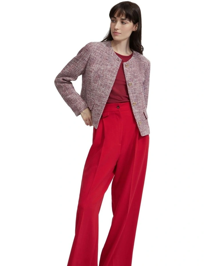Sophia Boucle Jacket in Wine Red image 2