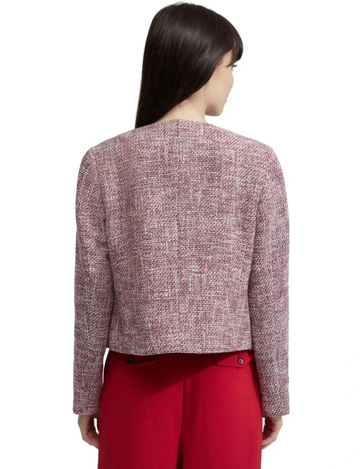 Sophia Boucle Jacket in Wine Red image 3