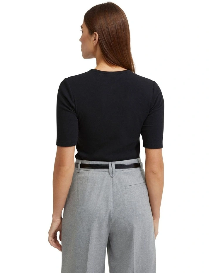Saffron Rib T-Shirt in Black image 2