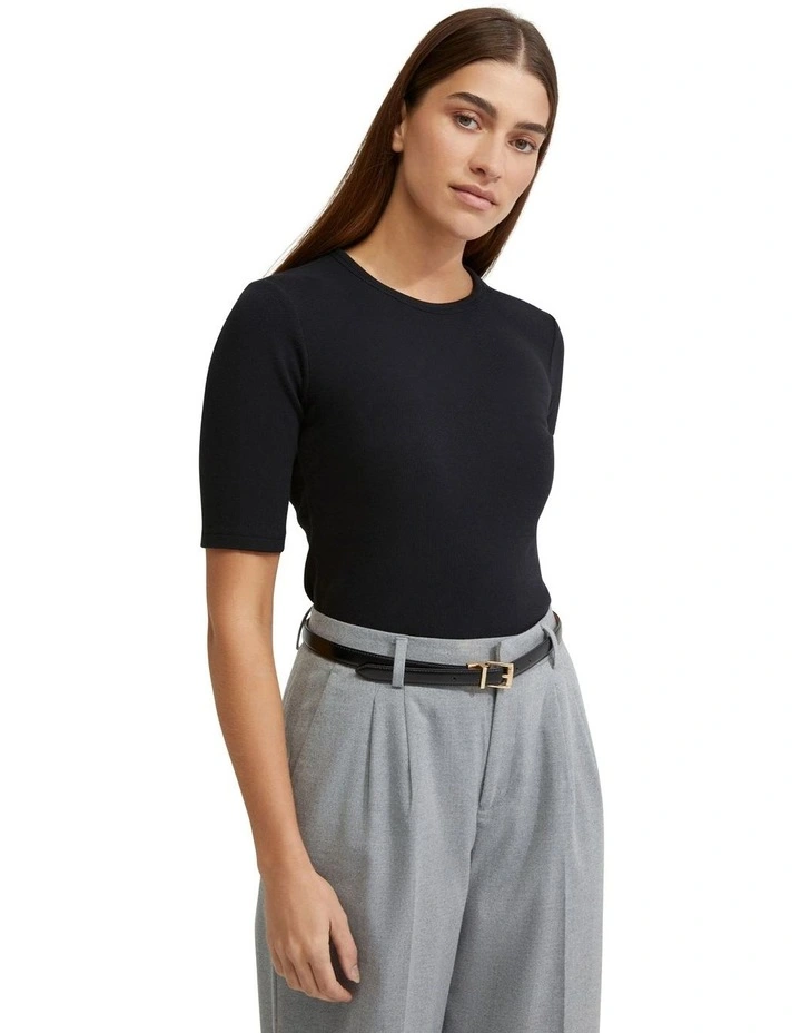 Saffron Rib T-Shirt in Black image 5