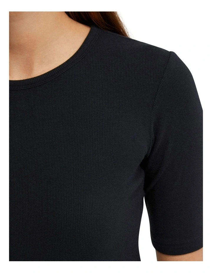 Saffron Rib T-Shirt in Black image 6
