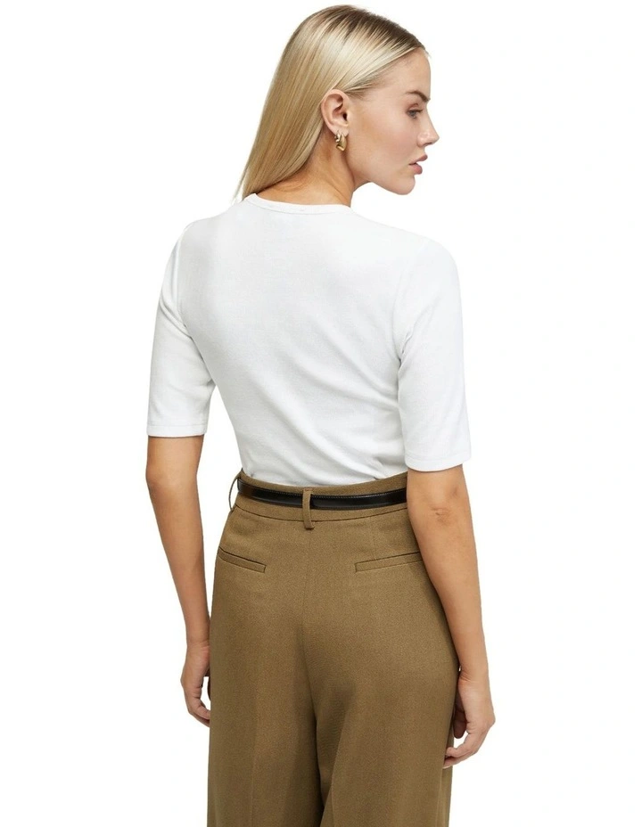 Saffron Rib T-shirt in White image 2
