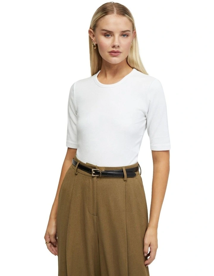 Saffron Rib T-shirt in White image 5